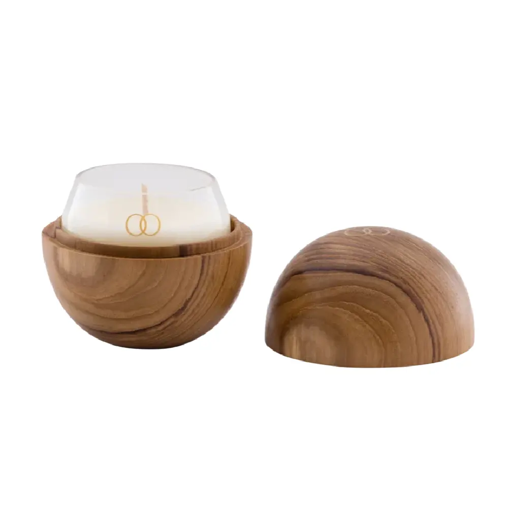 क्रिसमस जन्मदिन पार्टी के लिए बेहतरीन गुणवत्ता वाला गोल लकड़ी का मोमबत्ती धारक, हस्तनिर्मित डाइनिंग टेबल लकड़ी का मोमबत्ती स्टैंड