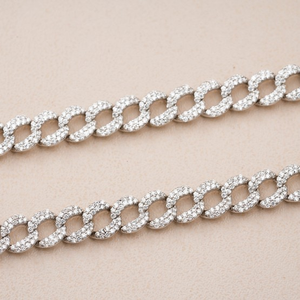 Pavé Diamant De Luxe Hip Hop Bijoux 7 pouces-8 pouces Réel VS1 Diamant Glacé Or Pur 9MM Cubain Lien Bracelets pour Hommes OEM ODM - Product Image 1