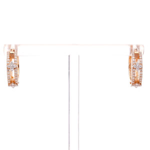 Pendientes de Aro con Flores de Oro Rosa de Lujo para Mujer, Aros Huggie, Joyería Nupcial para Bodas - Product Image 1