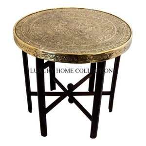 Lot de 2 tables d'appoint marocaines de forme ronde Tables basses marocaines en verre et métal de taille personnalisée les plus vendues au prix le plus bas - Product Image 5