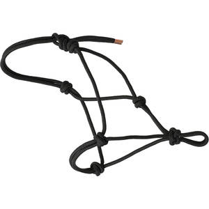 Halter de corde de tresse de diamant pour cheval de taille moyenne Halter d'entraînement léger Points de pression noués Réglable Naturel - Product Image 4