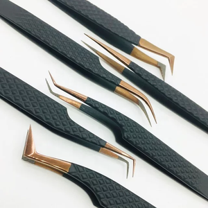 Pinces à volume pour extensions de cils, marque privée, personnalisées, pinces à isolation robustes avec boîte personnalisée, pointe en fibre, pinces à cils - Product Image 3