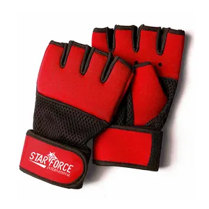 Guantes de entrenamiento de boxeo MMA, guantes de boxeo de medio dedo con Logo personalizado, cuero sintético, MMA Gl