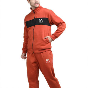 Conjunto Deportivo 2 en 1 para Hombre GYM Active, Traje para Correr, Color Liso, Impresión de Logotipo Personalizado, Sudadera con Cremallera Completa y Pantalones, Estilo Casual Urbano para Invierno - Product Image 3