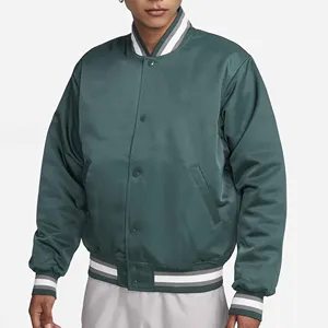 Nieuwste Groothandel Satijnen Honkbaljassen Goedkope Prijs Beste Kwaliteit Mannen Polyester Geborduurde Bomber Satijnen Honkbaljassen