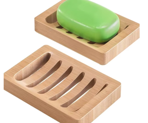 Porte-savon en bambou Porte-savon drainable écologique naturel pour l'organisation du comptoir de la salle de bain et de la cuisine - Product Image 5