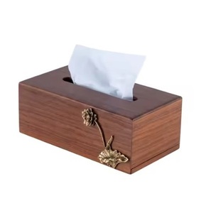 Best Selling <b>Portable</b> Wood Tissue Napkin Holder Box Rectangular Dinnerware for Home Restaurant Hotel Use <b>Table</b> Setting Boxes - Product Image 1