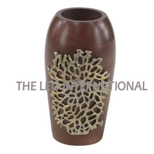 แจกันอลูมิเนียมโลหะรูปทรงที่เป็นเอกลักษณ์แจกันดอกไม้ตกแต่งบ้านสไตล์แฟนซีงานแฮนด์เมดสีน้ำตาลสไตล์ทันสมัย - Product Image 2