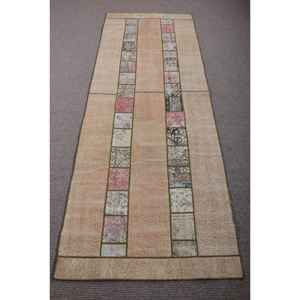 3,2x8,5 ft Turkish <b>Runner</b> Rug, Brown <b>Red</b> Vintage Floral Wool Rug - Product Image 1