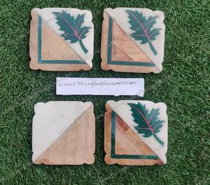 Sous-verres en marbre naturel et bois d'acacia durables, modernes, polis, faits à la main, pour la maison, la cuisine, l'hôtel, le restaurant - Product Image 4