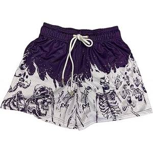 Pantalones cortos de verano para hombre de alta calidad, cómodo diseño gráfico frontal plano, última ropa de calle con estilo informal con cordón - Product Image 1