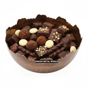 Tazón Decorativo de Metal con Flores Plateadas en Relieve, Estilo Vintage, para Servir Dulces y Postres, Ideal para Eventos, Precio de Fábrica - Product Image 4