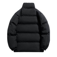 Jaket bulu angsa tahan air hangat pria gaya Fashion kustom grosir jaket Puffer gelembung berlapis warna polos musim dingin