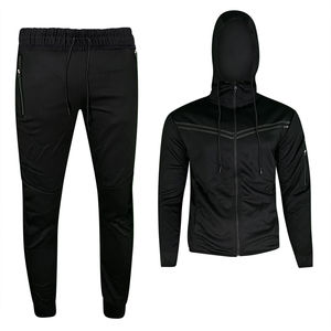 Conjunto Deportivo Unisex Rojo Multicolor con Logotipo Personalizado, Pantalones Utilitarios Multibolsillos, Chaqueta sin Mangas, Resistente al Viento, Transpirable, Poliéster/Algodón - Product Image 4