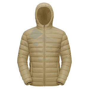 Veste polaire isolée pour hommes en gros manteau d'hiver léger matelassé avec tissu résistant à l'eau et capuche logo de couleurs personnalisées - Product Image 1