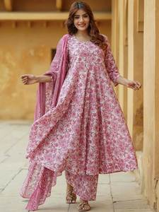 Estamos lanzando la mejor colección de conjuntos de kurta de rayón estampado en varios colores, con cuello redondo, para uso diario, oficina y fiestas, para adultos. - Product Image 2