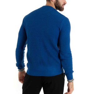 Vêtements de haute qualité pour hommes pulls en tricot couleur bleue OEM conception personnalisée à manches longues prix bon marché pull-over d'hiver pour hommes chandails - Product Image 6