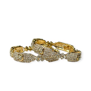 Ensemble de bracelets géométriques tendance en plaqué or de luxe avec perles, style nuptial et festif haut de gamme à prix de gros - Product Image 1