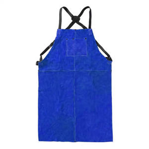 Tablier de soudage de sécurité industrielle en cuir de vachette robuste Tablier de travail sans manches de style uni pour les soudeurs résistant aux flammes - Product Image 4