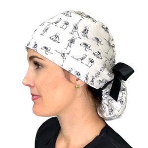 Casquette de gommage pour femmes queue de cheval cheveux casquette d'infirmière chirurgicale broderie personnalisée impression Logo cheveux longs boutons infirmière queue de cheval casquettes femmes - Product Image 5