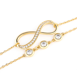 Jeulia Double Layer <b>Infinity</b> Sterling Silver <b>Bracelet</b> with Birthstone - Product Image 3