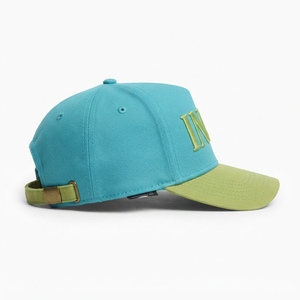 Embroidered Snapback Cap Turquoise <b>Green</b> 6-Panel Adjustable Unisex Casual <b>Hat</b> Custom Logo Wholesale OEM Factory Flat Brim Bulk - Product Image 4