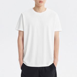 T-shirt homme 100% coton avec logo personnalisé design de luxe qualité côtes col rond oversize épaules tombantes Streetwear T-shirt blanc pour hommes - Product Image 4