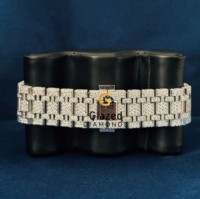 Montre mécanique de luxe pour homme avec diamants VVS cultivés en laboratoire, cadran analogique en acier inoxydable, verre minéral, mouvement ETA, cadran de 41 mm