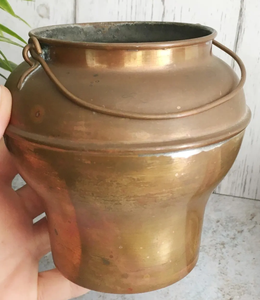 Jardinière ronde en métal de couleur cuivre artisanale avec un design martelé pour la décoration de la maison, de la salle de séjour et du jardin - Product Image 4