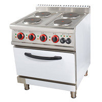 Cuisinière électrique commerciale à 2 ou 4 brûleurs avec armoire en acier inoxydable, équipement de cuisine pour restaurant et hôtel