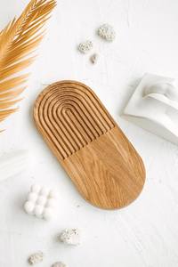 hot selling Double-sided Artelegno Walnut Wood Tray 43 cm Versatile Wooden Serving Tray for Display and Serving - Product Image 6