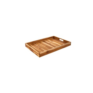 Plateau de service octogonal en bois d'acacia artisanal avec poignées, table basse, ottoman, plateau de présentation, plateau de service pour collations, prix le plus bas - Product Image 3