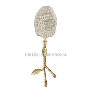 Cubiertos de Metal de acero inoxidable de aluminio pulido brillante chapado en oro Cubiertos de textura martillada para servir en el Hotel - Product Image 6