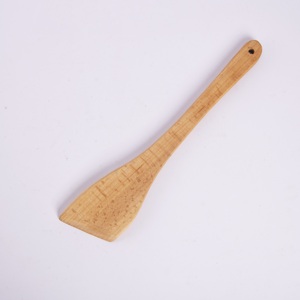 Spatule de cuisine standard en bois de hêtre de 30 cm - Spatule et cuillère plate en bois massif naturel - Outil de cuisson antiadhésif artisanal de qualité supérieure - Product Image 3
