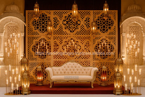 Walima ตกแต่งเวทีกลางคืนกรอบไม้ UK ราคาโรงงานโดยตรงแผงฉากหลังของนักออกแบบ nikkah อุปกรณ์ตกแต่งสำหรับติดตั้ง - Product Image 4