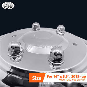 Enjoliveurs de roue en acier inoxydable EU 16X5.5 T304 de marque pour MAN TGE/VW Crafter 2018 ~ up - Product Image 4