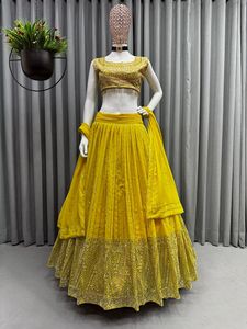 ชุดแต่งงานคุณภาพสูงชุดเย็บปักถักร้อย Lehenga Choli กับ Dupatta ผู้หญิงแฟชั่นผู้ผลิต - Product Image 6