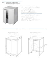 Meuble de rangement carré blanc en PVC pour machine à laver, intérieur/extérieur, gain de place pour salle de bain, amovible