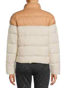 Vente en gros de vêtements d'hiver pour femmes Vestes matelassées Manteaux chauds à la mode Veste polaire à blocs de couleurs avec poches - Product Image 2