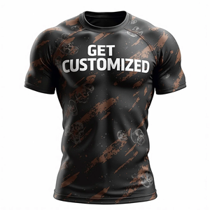 Durable HD Impresión digital de alta calidad Premium BJJ Rash Guards Estiramiento personalizado 100% Poliéster MMA Entrenamiento Transpirable Anti UV - Product Image 6