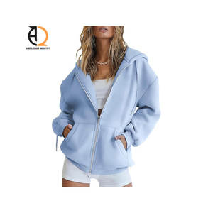 เสื้อสเวตเตอร์ผ้าฝ้ายโพลีเอสเตอร์มีฮู้ดสำหรับผู้หญิงแบบลำลองขนาดพิเศษ320กรัมสำหรับไม่มีซิป - Product Image 6