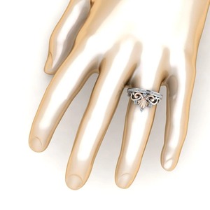 Tendance diamant rond deux tons 925 argent Ariel Style bague de fiançailles mode de luxe pour les femmes au prix de gros - Product Image 4