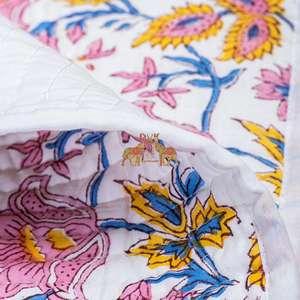 Nueva Colección de Mantas para Bebé con Estampado Floral de Algodón, Manta de Bebé con Estampado a Mano Personalizado - Product Image 5