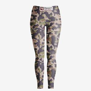 Collants de sport de Fitness décontracté pour femmes taille haute Leggings respirants fermeture à la taille élastique pantalon à motif solide tissu tricoté - Product Image 1