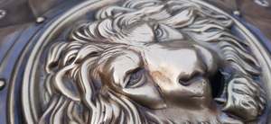 Cara de León Medieval, Caballero Templario redondo, Escudo de acero, decoración de pared, decoración del hogar, artículo de regalo, decoración de habitación, Escudo de Calvin Handicraft - Product Image 5