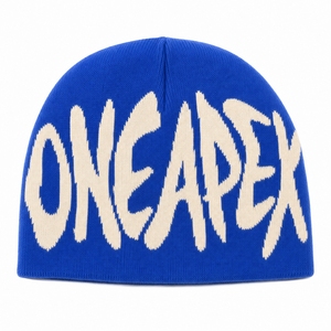 Blue Graphic Knit Beanie Hat Unisex <b>Winter</b> <b>Cap</b> Streetwear Headwear Custom Wholesale OEM Factory Premium Beanie - Product Image 4