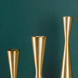 Brass Gold <b>Taper</b> <b>Candle</b> Holders Set Tabletop Decorative Candlestick Holder for Wedding Event Party Decorations - Product Image 4