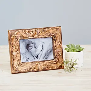 Handcrafted Sustainable Mango Wood <b>Photo</b> <b>Frame</b> Art Deco Style New Baby Wall Decoration for Home Anniversary Occasion - Product Image 2