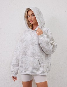 Nouveau Camo De Luxe Femmes Hoodies Haute Qualité Coton Polaire Acide Lavage Pull Lourd Streetwear Boxy Fit Hiver Automne - Product Image 5