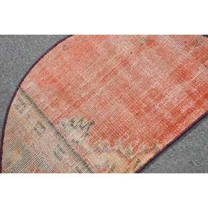 Alfombra de lana roja bohemia de 2,5x1,5 pies, patrón abstracto de estilo turco, respaldo de látex de 10mm para entrada, mesita de noche, alfombra de PP rectangular de retazos - Product Image 5